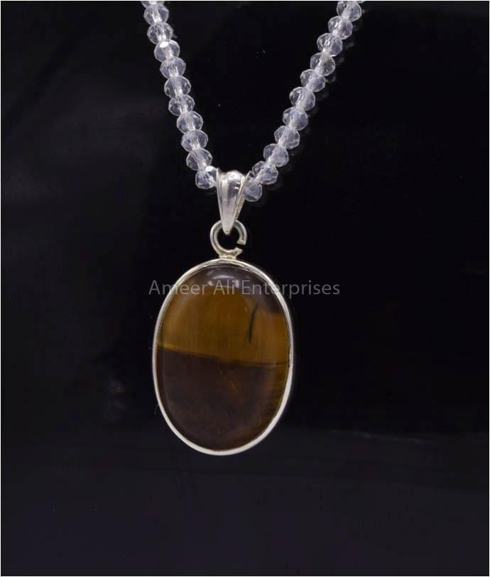 AAE 5840 Chandi Pendant 925, Stone: Tiger's Eye - AmeerAliEnterprises