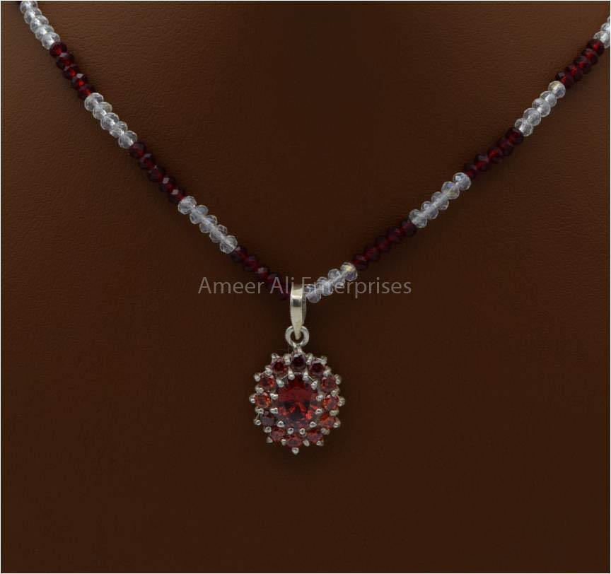 AAE 5715 Chandi Set 925, Stone: Zircon - AmeerAliEnterprises