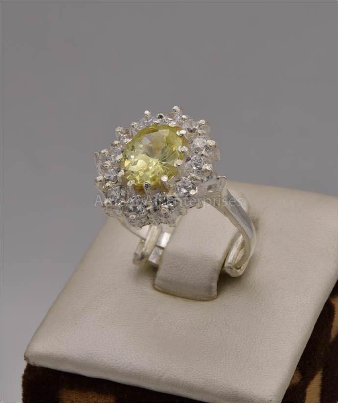 AAE 2408 Chandi Ring 925, Stone: Zircon - AmeerAliEnterprises