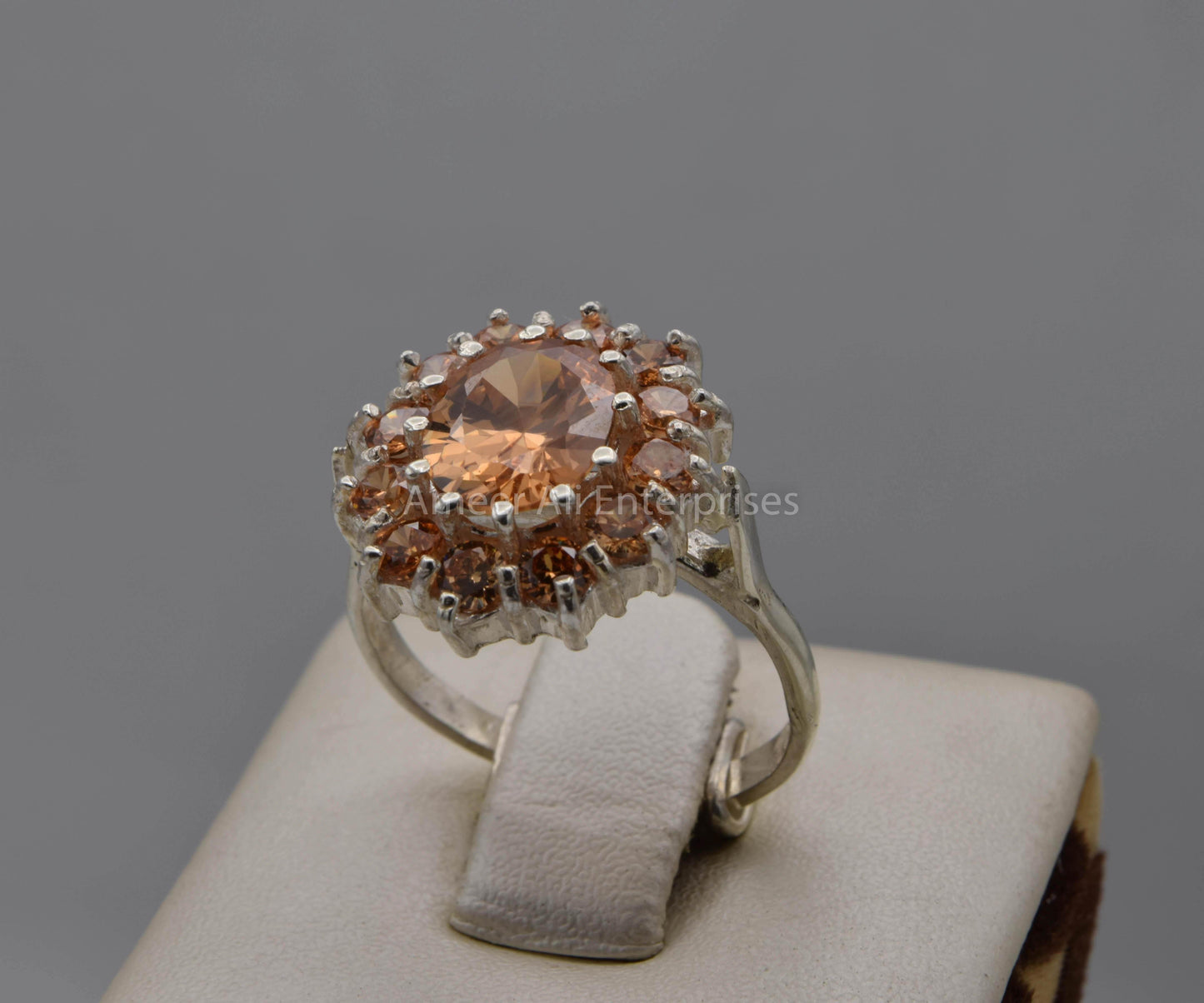 AAE 5695 Chandi Ring 925, Stone: Zircon - AmeerAliEnterprises