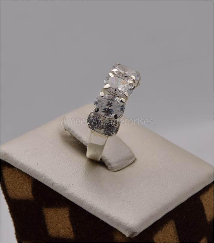 AAE 2527 Chandi Ring 925, Stone: Zircon - AmeerAliEnterprises