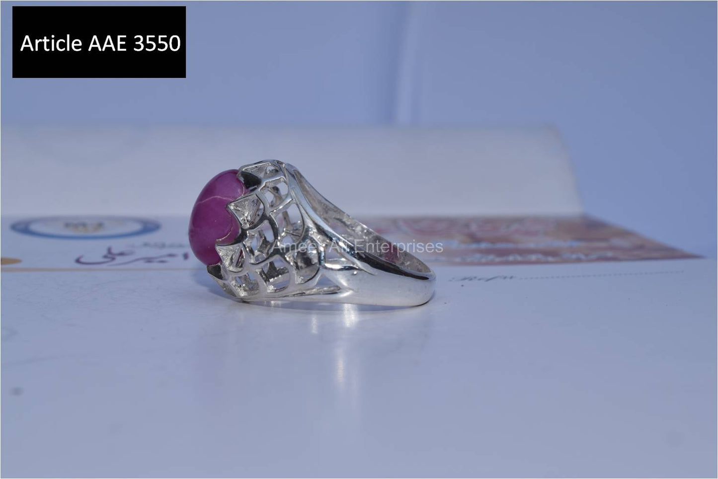 AAE 3550 Ruby Star 925 Chandi Ring