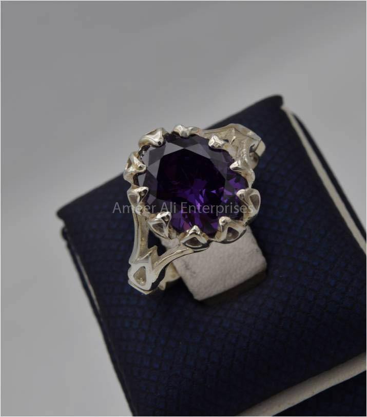 AAE 5632 Chandi Ring 925, Stone: Zircon - AmeerAliEnterprises