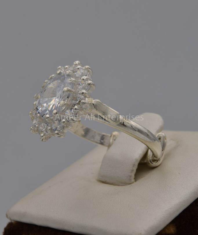 AAE 7521 Chandi Ring 925, Stone: Zircon - AmeerAliEnterprises