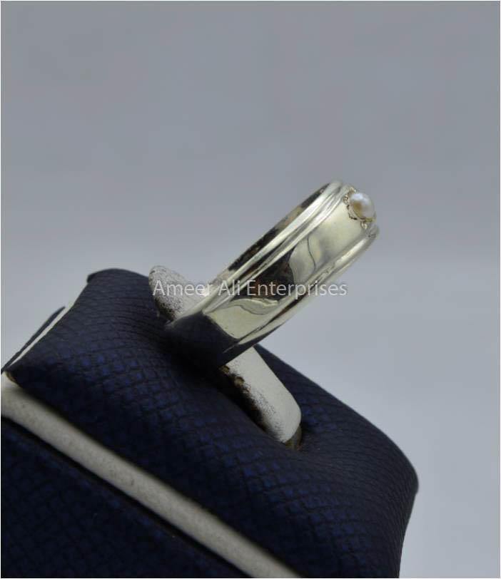 AAE 5805 Chandi Ring 925, Stone Pearl - AmeerAliEnterprises