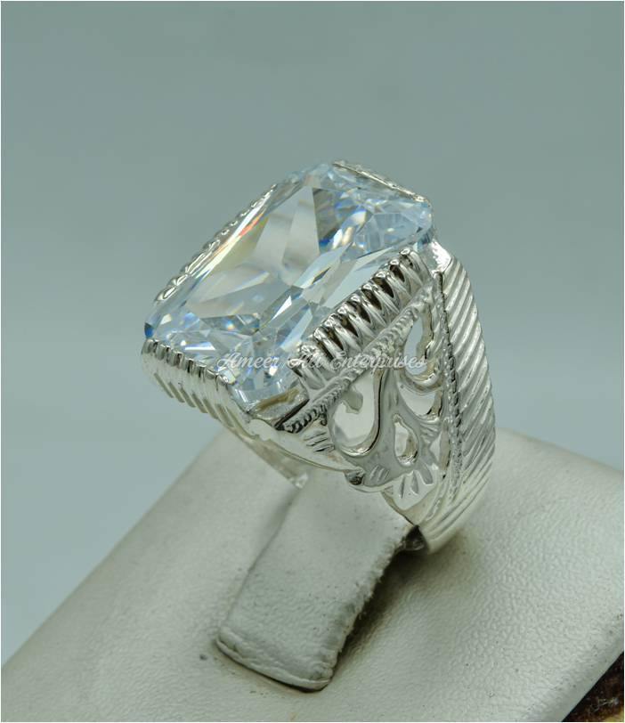 AAE 2249 Chandi Ring 925, Stone: Zircon - AmeerAliEnterprises