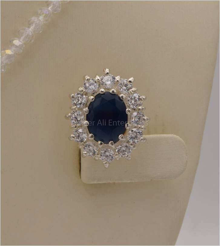 AAE 2546 Chandi Set 925, Stone: Zircon - AmeerAliEnterprises