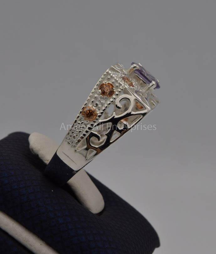 AAE 7416 Chandi Ring 925, Stone: Zircon - AmeerAliEnterprises