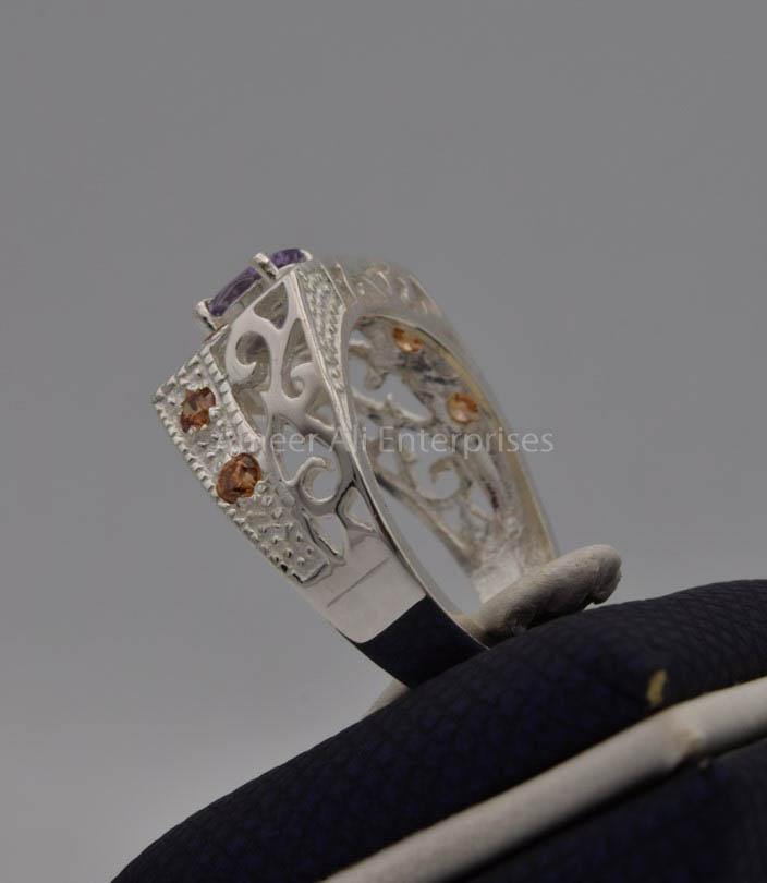 AAE 7416 Chandi Ring 925, Stone: Zircon - AmeerAliEnterprises