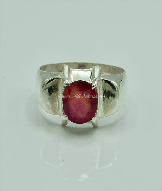AAE 6850 Chandi Ring 925, Stone: Ruby