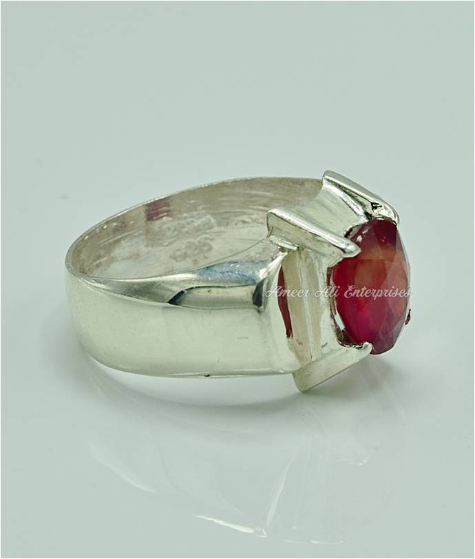 AAE 6850 Chandi Ring 925, Stone: Ruby