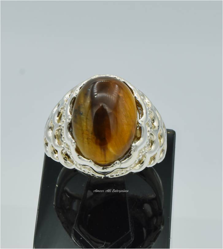 AAE 6241 Chandi Ring 925, Stone: Tiger's Eye