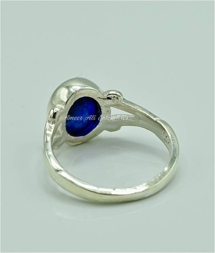 AAE 6851 Chandi Ring 925, Stone: Neelam