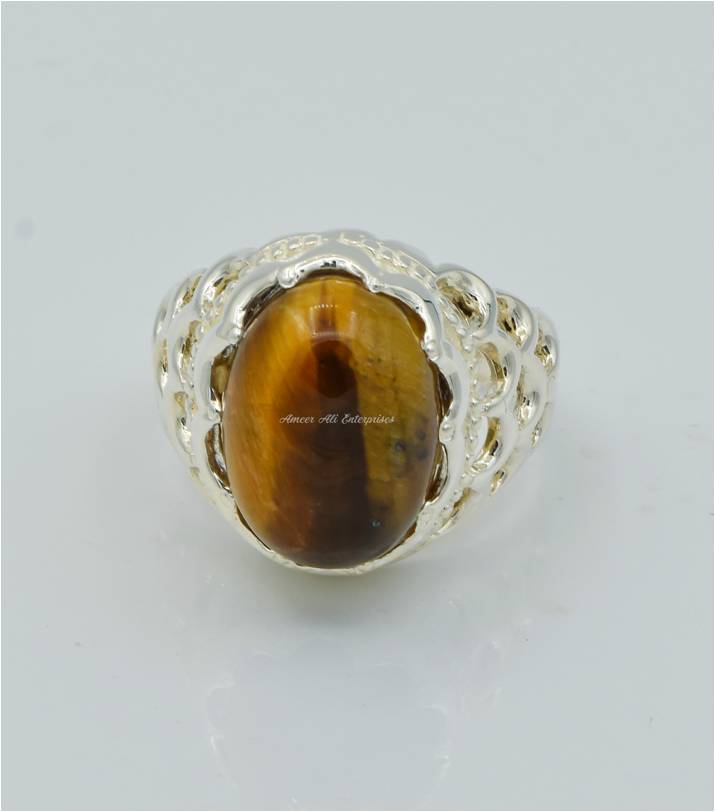 AAE 6241 Chandi Ring 925, Stone: Tiger's Eye