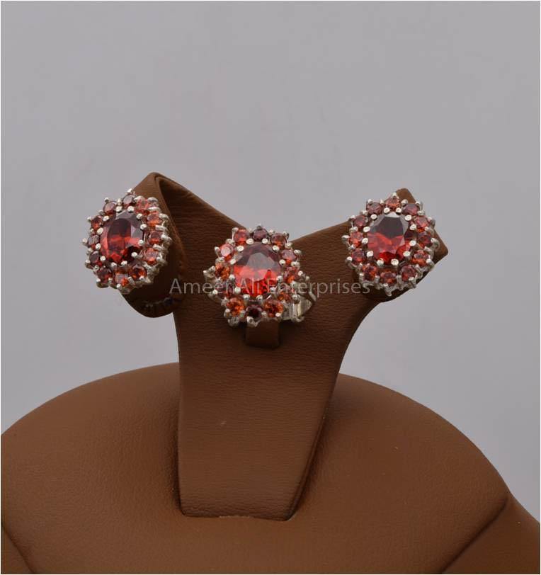 AAE 5715 Chandi Set 925, Stone: Zircon - AmeerAliEnterprises