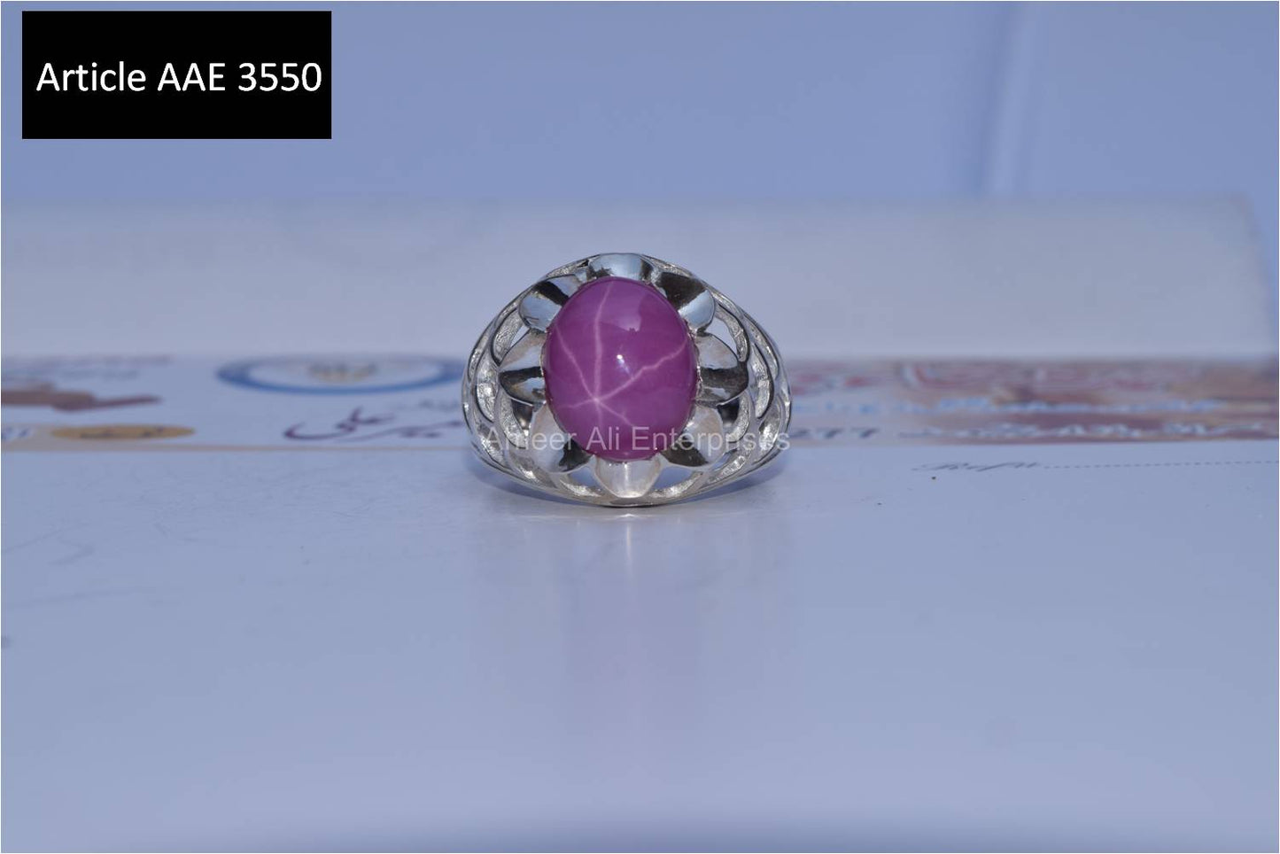 AAE 3550 Ruby Star 925 Chandi Ring