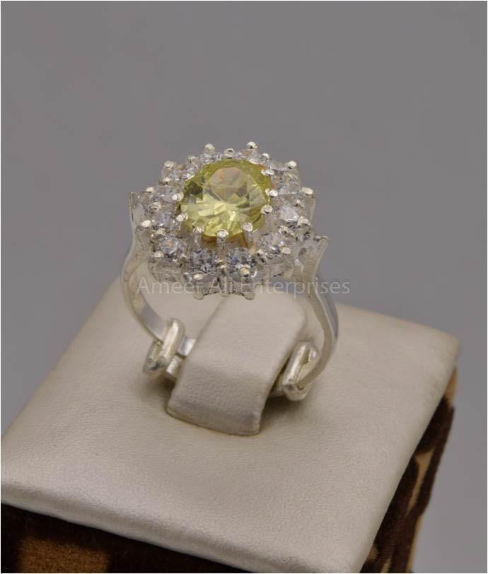 AAE 2408 Chandi Ring 925, Stone: Zircon - AmeerAliEnterprises
