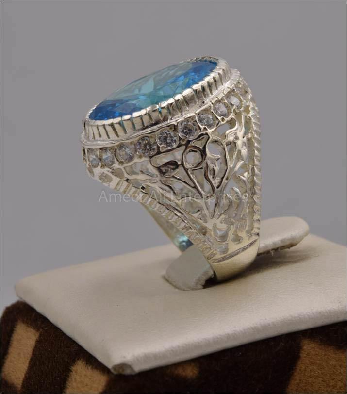 AAE 7522 Chandi Ring 925, Stone: Zircon - AmeerAliEnterprises