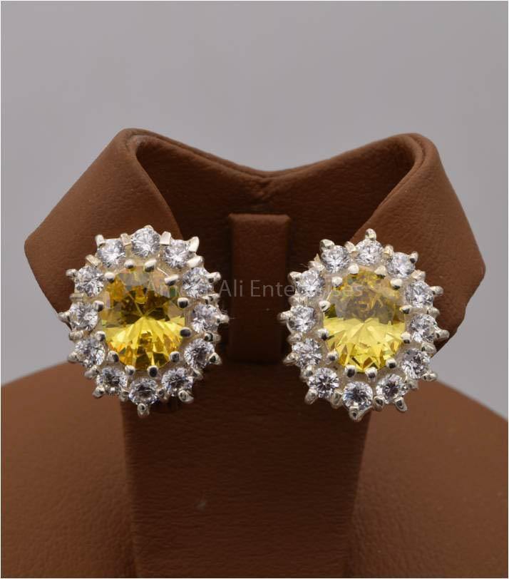 AAE 2471 CHANDI EARRINGS 925, STONE: ZIRCON - AmeerAliEnterprises