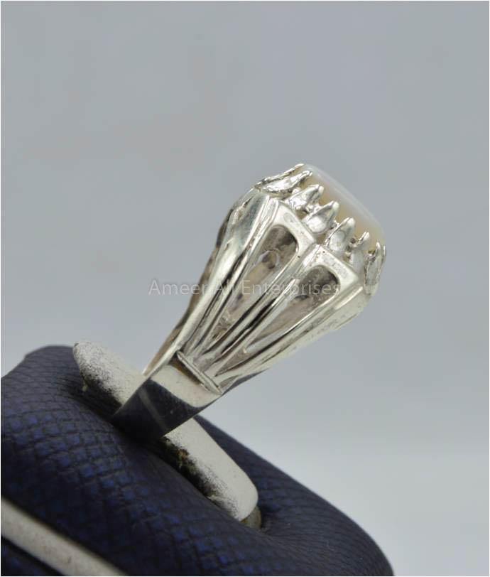AAE 5927 Chandi Ring 925, Stone: Opal - AmeerAliEnterprises