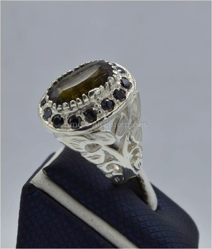 AAE 5819 Chandi Ring 925, Stone: Zabarjad - AmeerAliEnterprises
