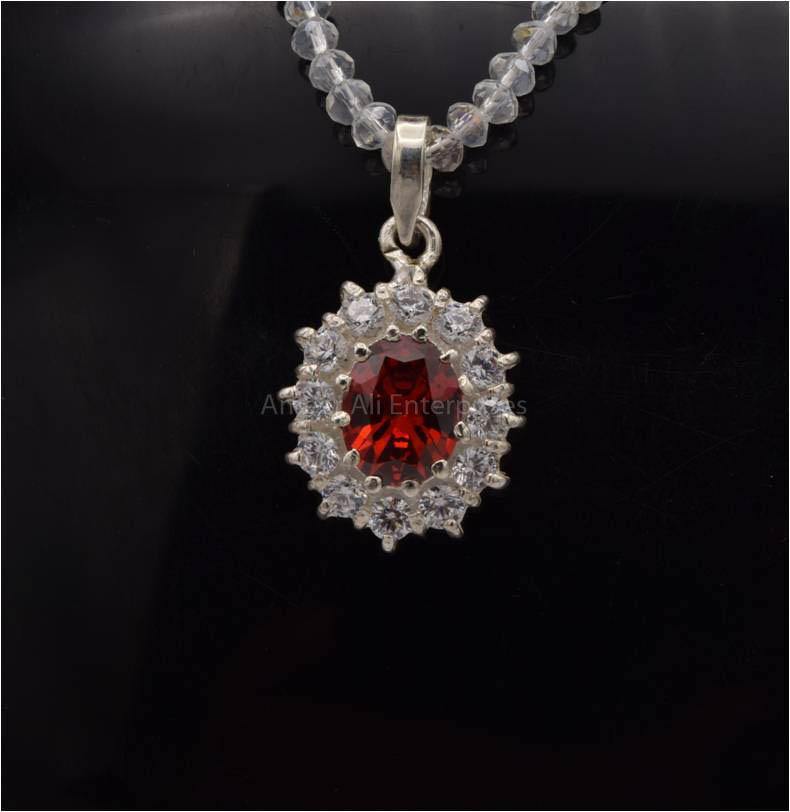 AAE 2548 Chandi Pendant 925, Stone: Zircon - AmeerAliEnterprises