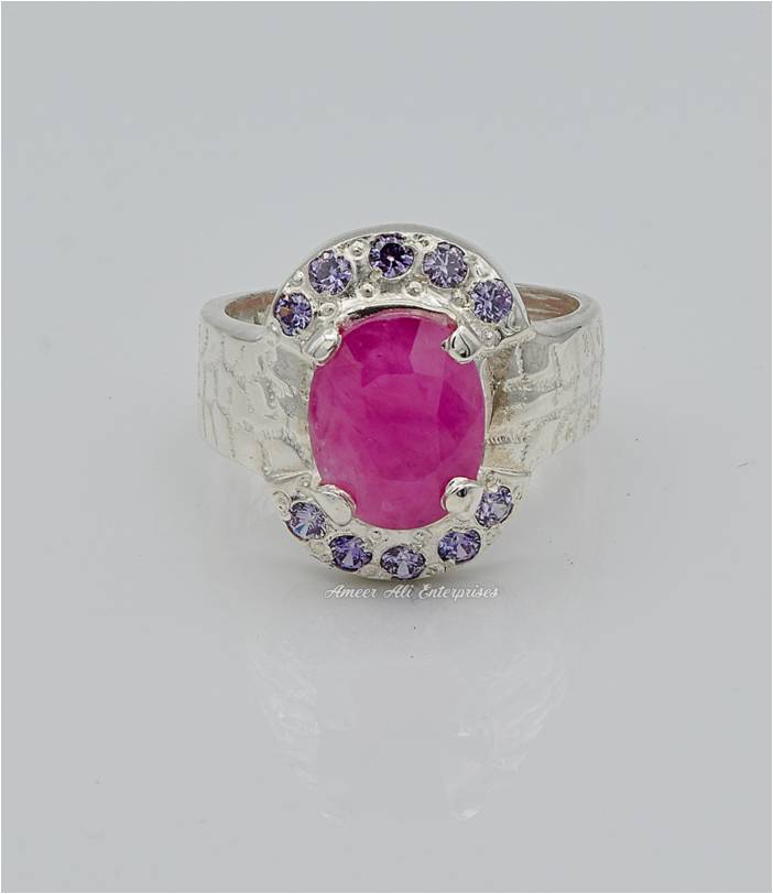 AAE 6642 Chandi Ring 925, Stone: Ruby