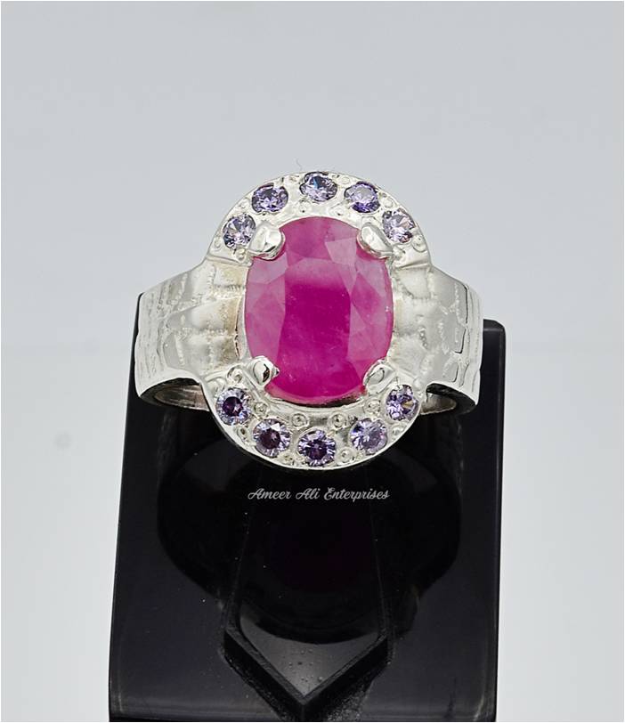 AAE 6642 Chandi Ring 925, Stone: Ruby