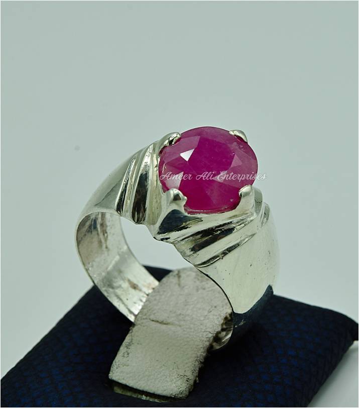 AAE 6852 Chandi Ring 925, Stone: Ruby