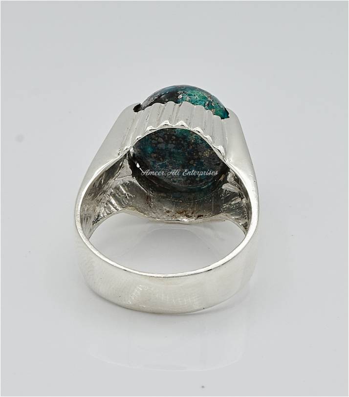 AAE 6673 Chandi Ring 925, Stone: Shajri Feroza