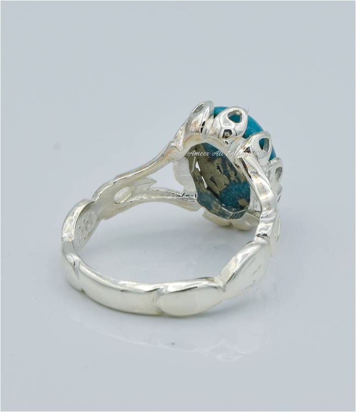 AAE 6581 Chandi Ring 925, Stone: Shajri Feroza