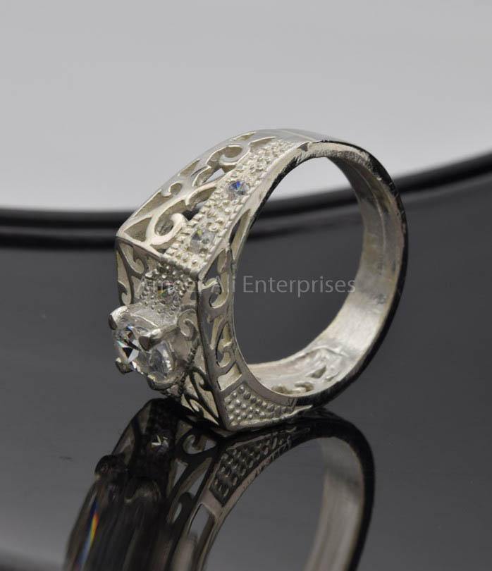 AAE 7418 Chandi Ring 925, Stone: Zircon - AmeerAliEnterprises