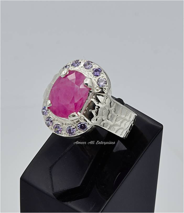 AAE 6642 Chandi Ring 925, Stone: Ruby