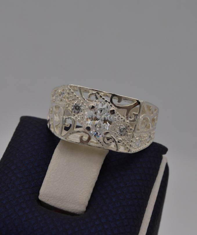 AAE 7418 Chandi Ring 925, Stone: Zircon - AmeerAliEnterprises