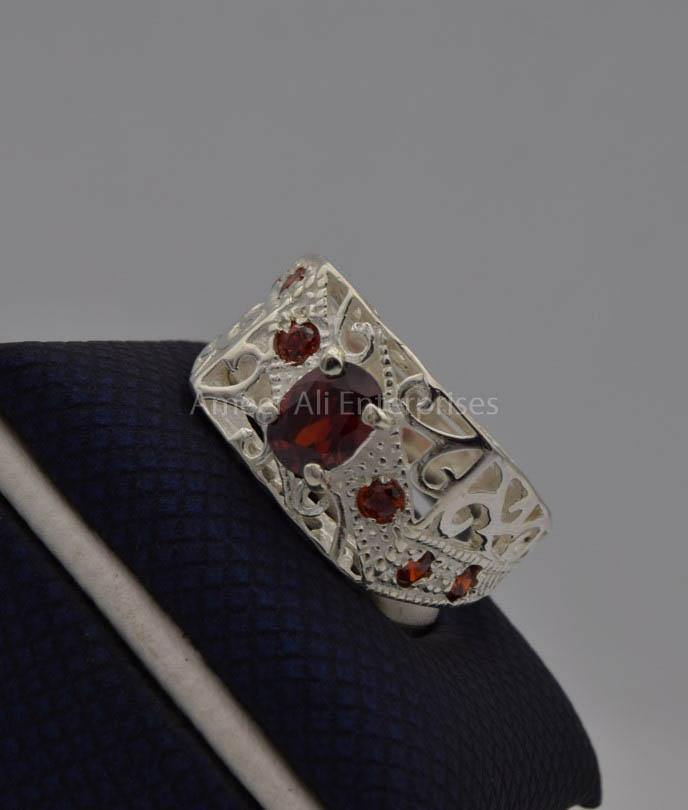 AAE 7419 Chandi Ring 925, Stone: Zircon - AmeerAliEnterprises