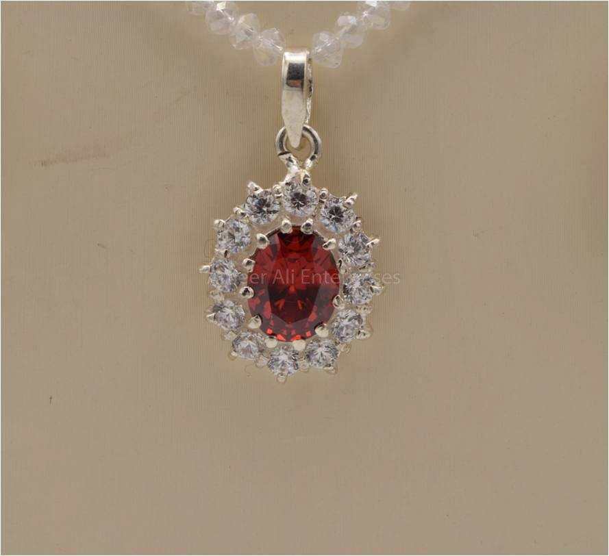 AAE 2549 Chandi Set 925, Stone: Zircon - AmeerAliEnterprises