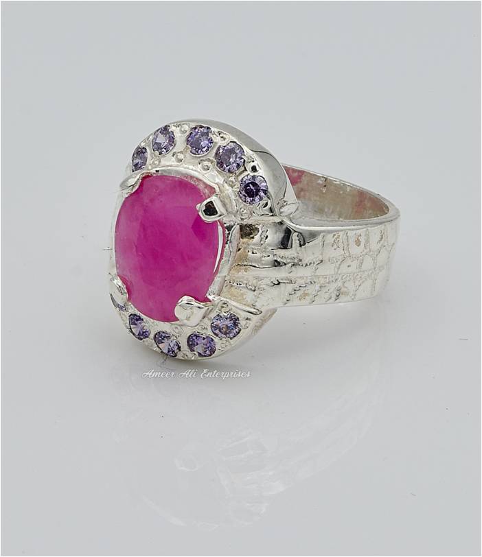 AAE 6642 Chandi Ring 925, Stone: Ruby