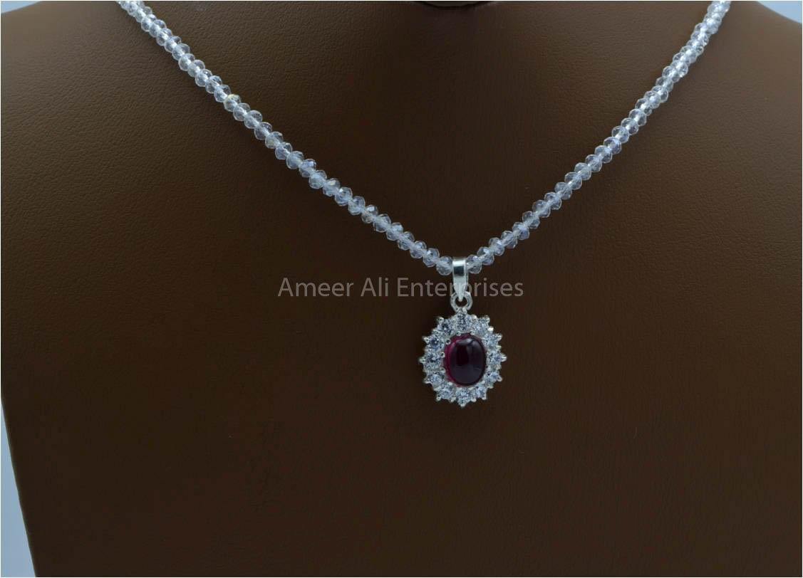 AAE 5771 Chandi Set 925, Stone: Irani Pota Yaqoot - AmeerAliEnterprises