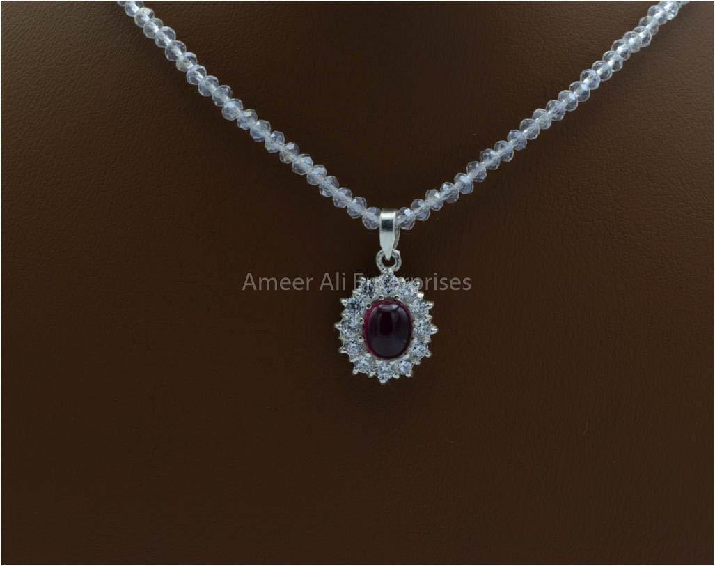 AAE 5771 Chandi Set 925, Stone: Irani Pota Yaqoot - AmeerAliEnterprises