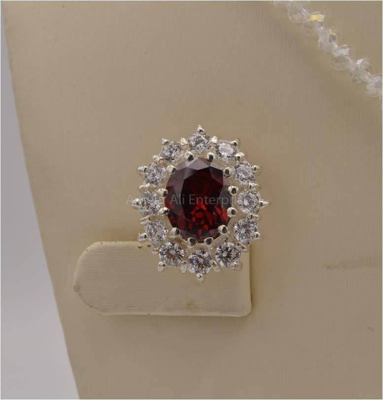 AAE 2549 Chandi Set 925, Stone: Zircon - AmeerAliEnterprises