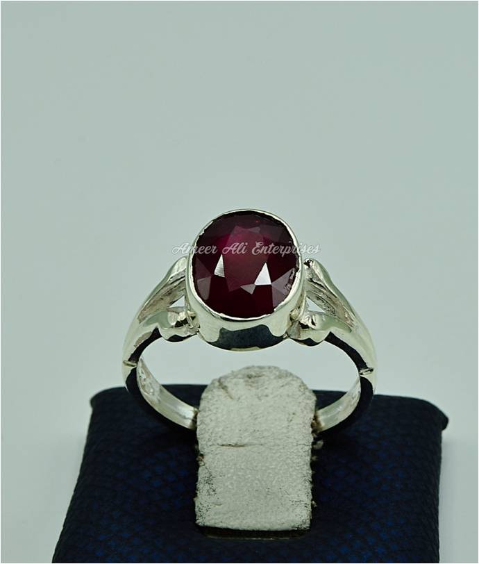AAE 6853 Chandi Ring 925, Stone: Ruby