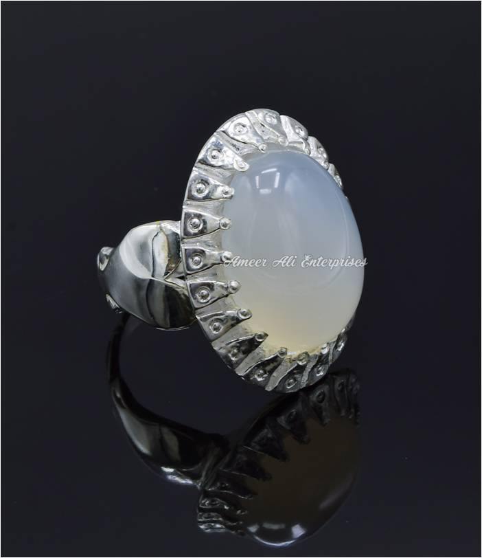 AAE 6828 CHANDI RING 925, STONE: DUR E NAJAF - AmeerAliEnterprises