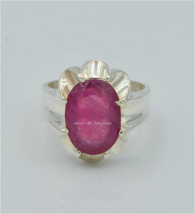 AAE 6249 Chandi Ring 925, Stone: Ruby