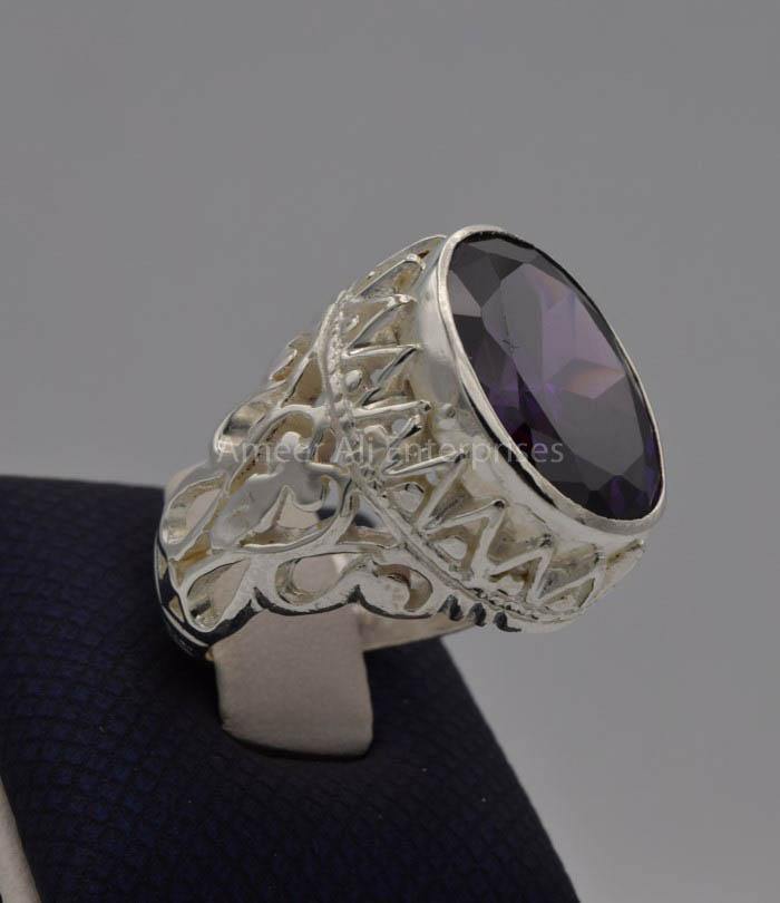 AAE 7714 Chandi Ring 925, Stone: Zircon - AmeerAliEnterprises