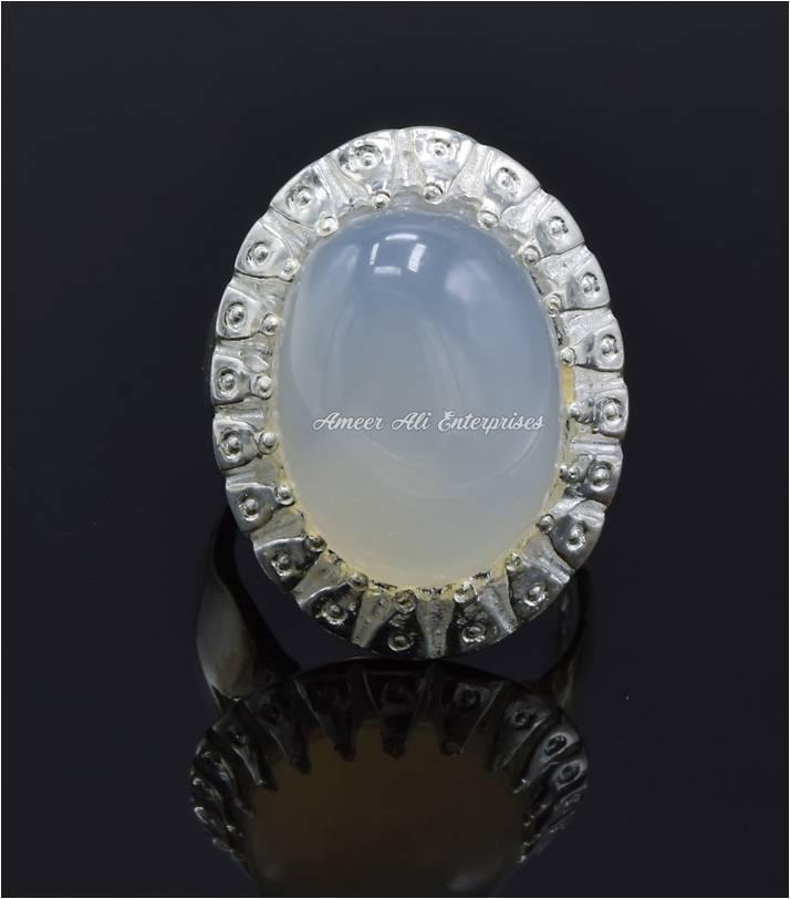AAE 6828 CHANDI RING 925, STONE: DUR E NAJAF - AmeerAliEnterprises