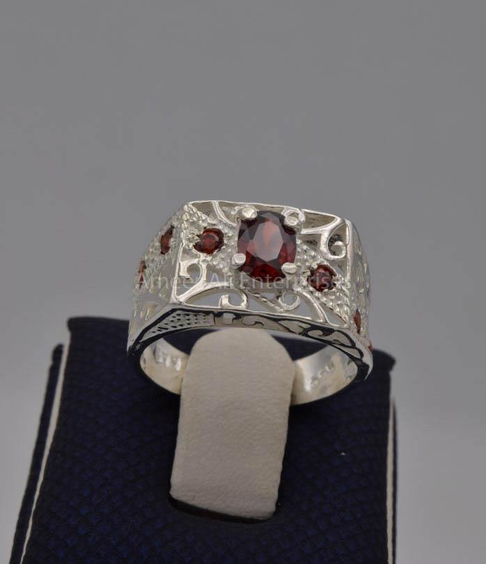 AAE 7419 Chandi Ring 925, Stone: Zircon - AmeerAliEnterprises