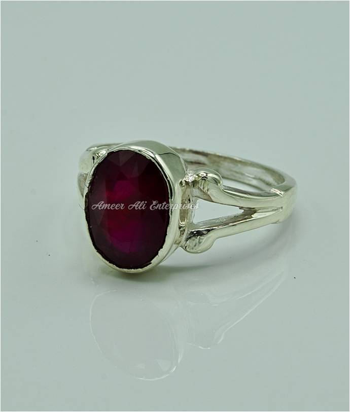 AAE 6853 Chandi Ring 925, Stone: Ruby