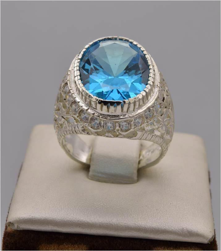 AAE 7522 Chandi Ring 925, Stone: Zircon - AmeerAliEnterprises