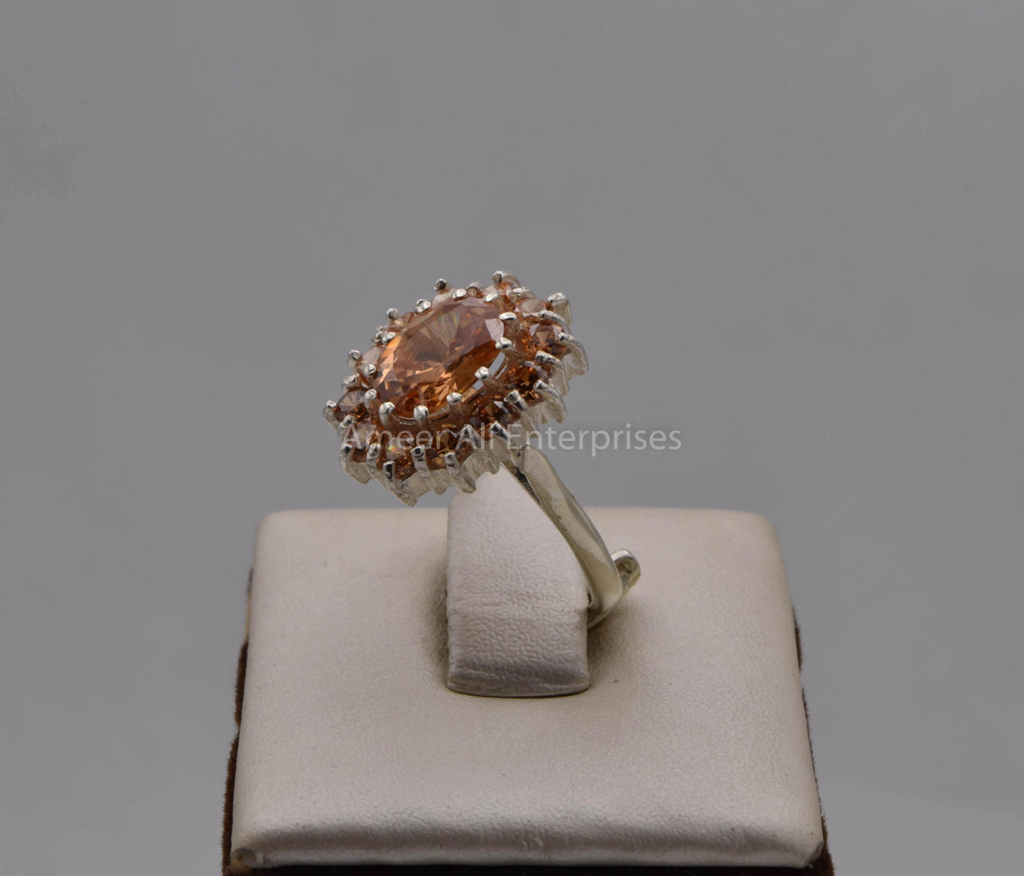 AAE 5695 Chandi Ring 925, Stone: Zircon - AmeerAliEnterprises