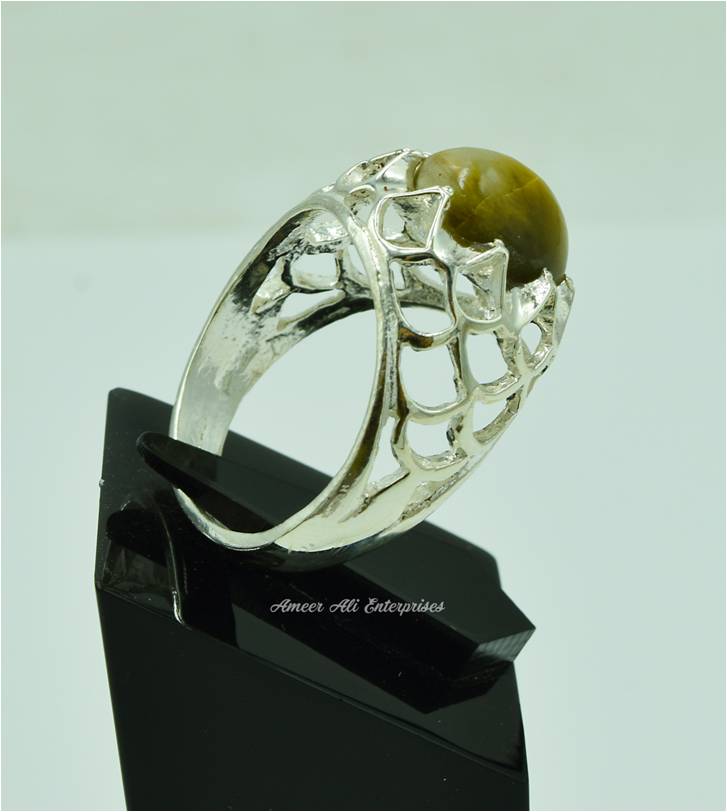 AAE 6549 Chandi Ring 925, Stone: Cat's Eye